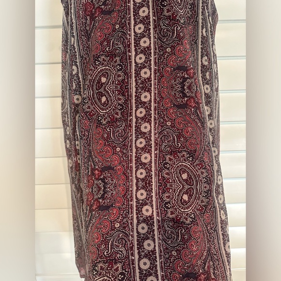 Abercrombie & Fitch Sleeveless Shift Dress Size Small Red and Navy Blue Paisley - Picture 9 of 11